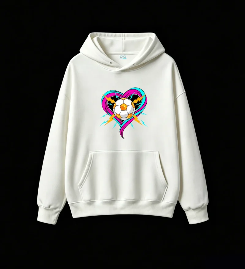 白卫正 Soccer Heart Lightning Graphic Hoodie