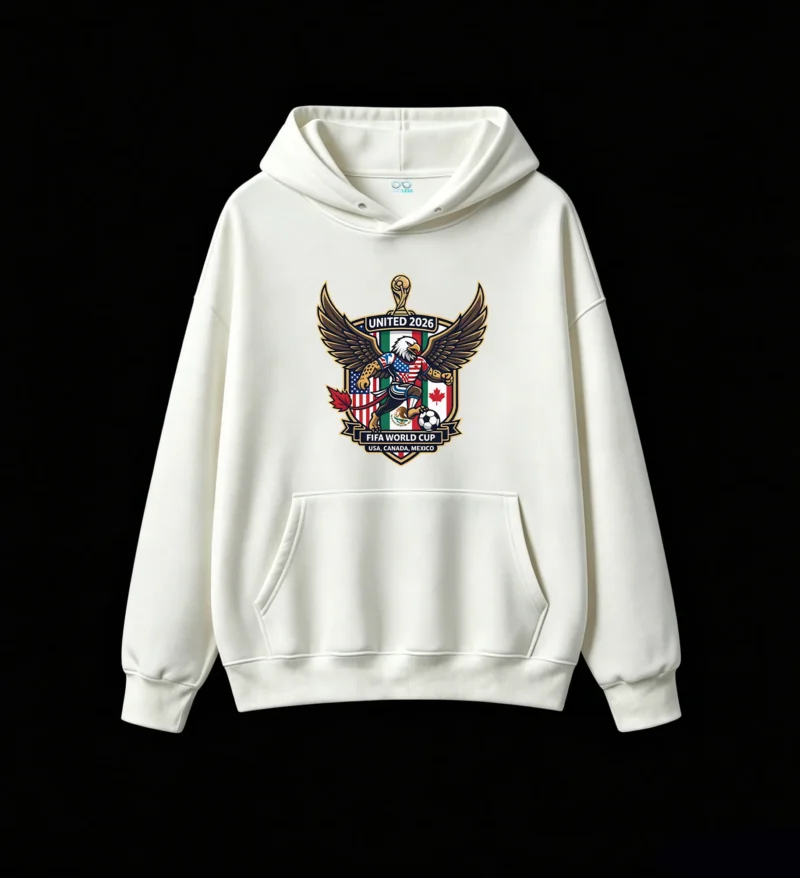 2026 FIFA World Cup United Bald Eagle USA Canada Mexico Official Logo Hoodie