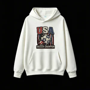 USA Soccer Champion Vintage Retro Graphic Hoodie