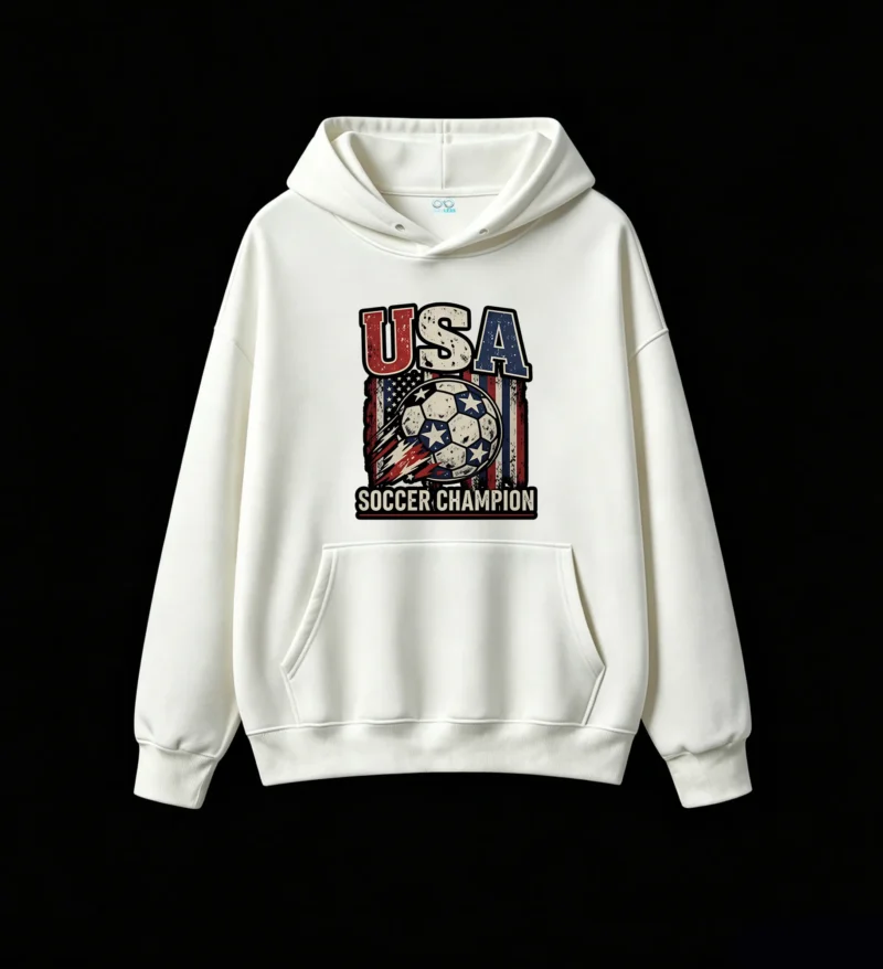 白卫正 USA Soccer Champion Vintage Retro Graphic Hoodie