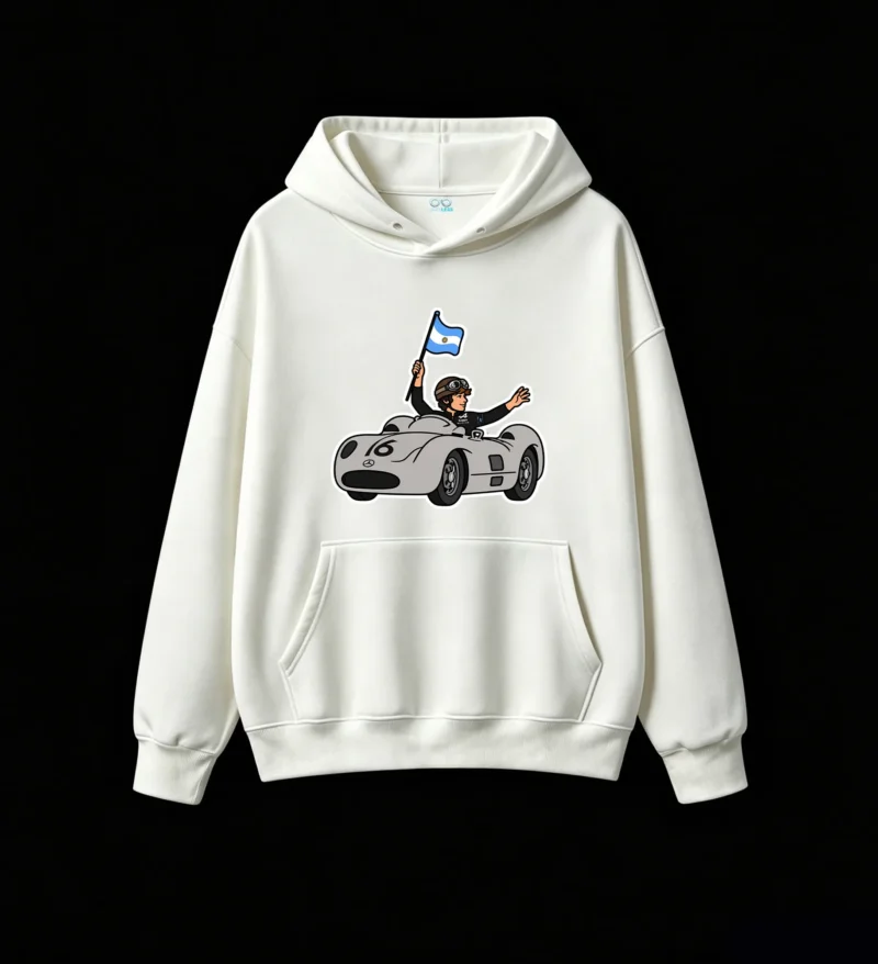 Argentine Flag Celebration Cutout Design - Premium Cotton Blend Men's Hoodie, Soft Fleece Lined Pullover Sweatshirt for Auto Enthusiasts and Classic Car Fans