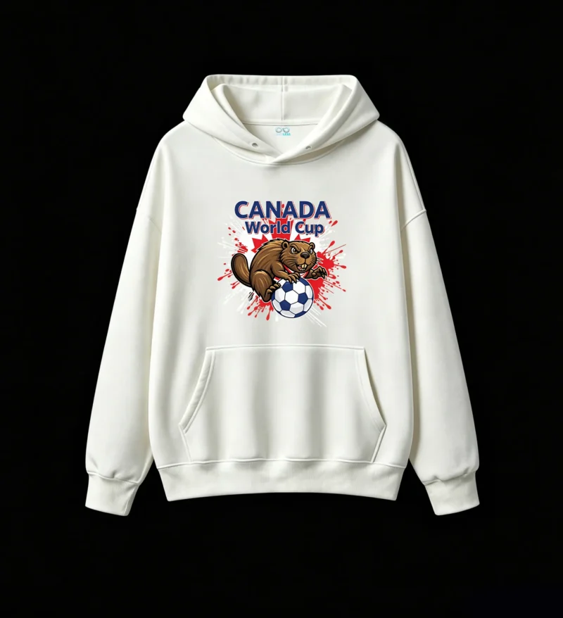 Canada World Cup Cartoon Beaver Soccer Jersey Hoodie
