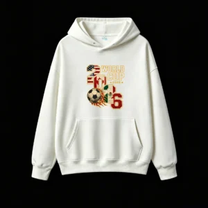 2026 FIFA World Cup USA Mexico Canada Flag Vintage Distressed Gold Outline Hoodie