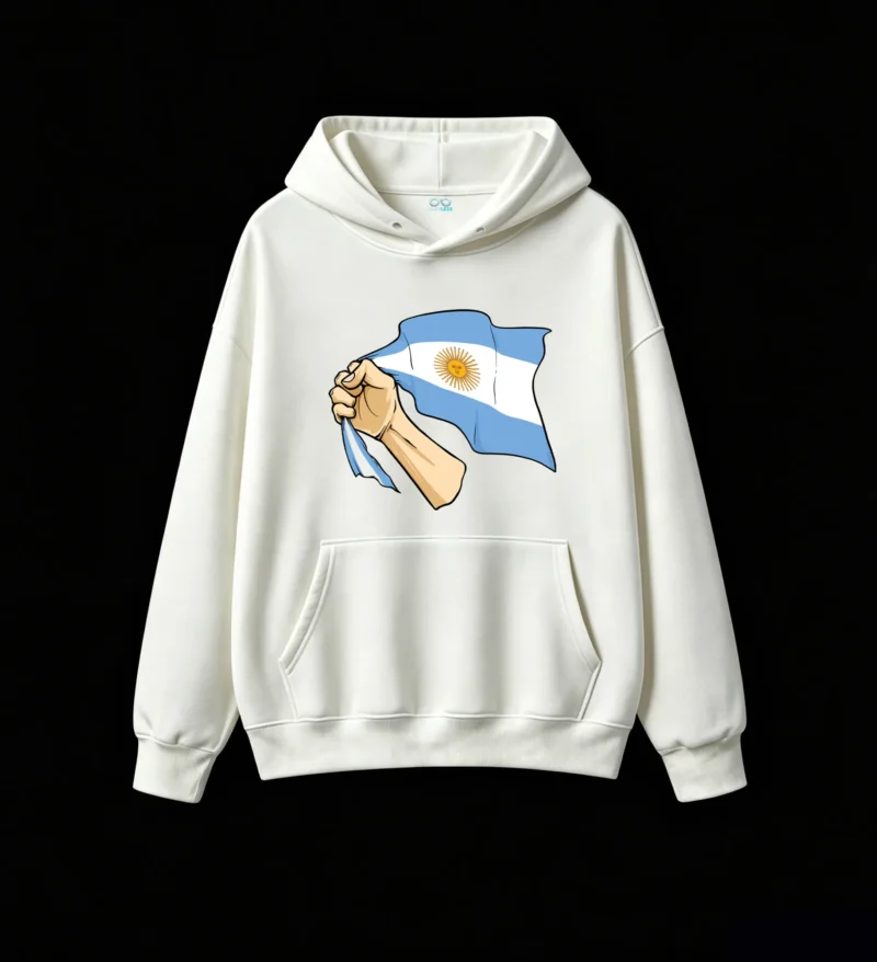 Bold Sky Blue and White Stripes Graphic Sweatshirt, Perfect Gift for Football Fans, Independence Day Celebration, National Pride Apparel
