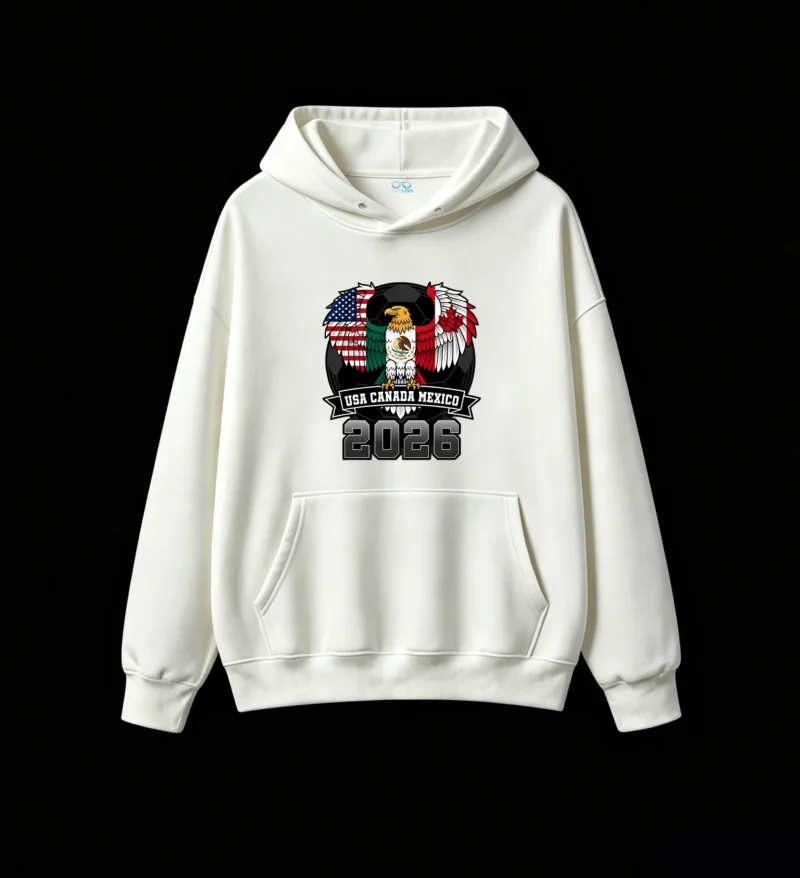 白卫正 2026 FIFA World Cup USA Canada Mexico Bald Eagle National Unity Flag Design Hoodie