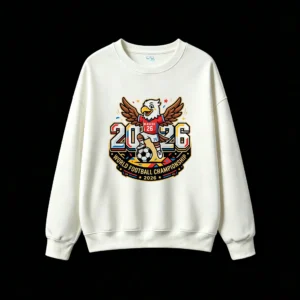 2026 World Football Championship Eagle Mascot Graphic Hoodie
