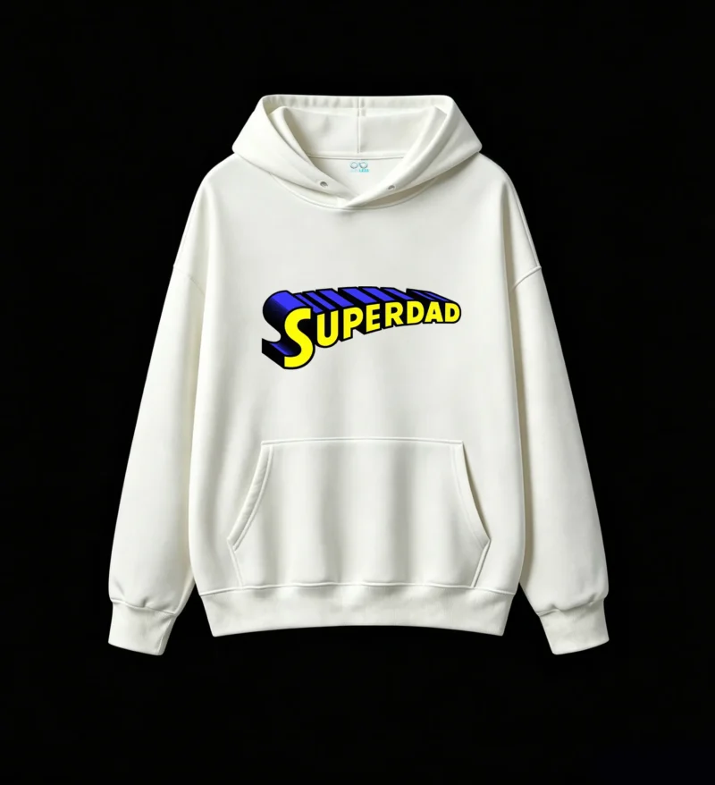 白卫正 Superdad Retro Comic Style 3D Text Hoodie