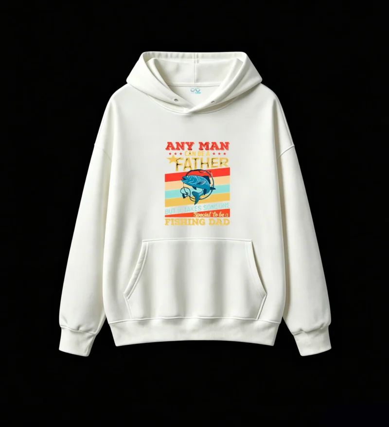 白卫正 Fishing Dad Special To Be A Father Retro Americana Fish Leaping Stars Stripes - Cozy Fleece Hoodie