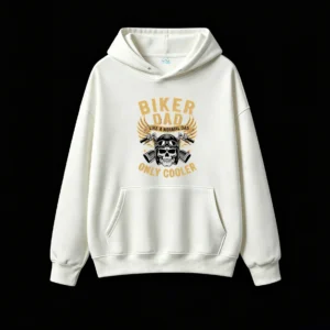 Biker Dad Like A Normal Dad Only Cooler Skull With Helmet Graphic Hoodie