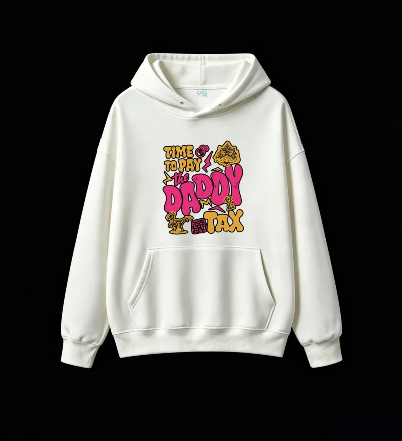 白卫正 Time To Pay The Daddy Tax Retro Pop Art Graphic Hoodie