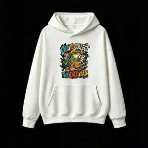 白卫正 Funny Frog Skateboarding "Off To Collect The Dad Tax" Graphic Hoodie