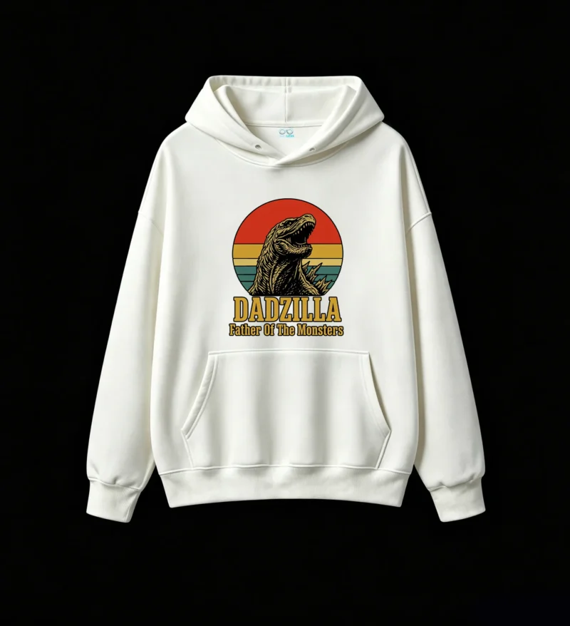 白卫正 Dadzilla Father Of The Monsters Retro 70s Pop Art Graphic Hoodie