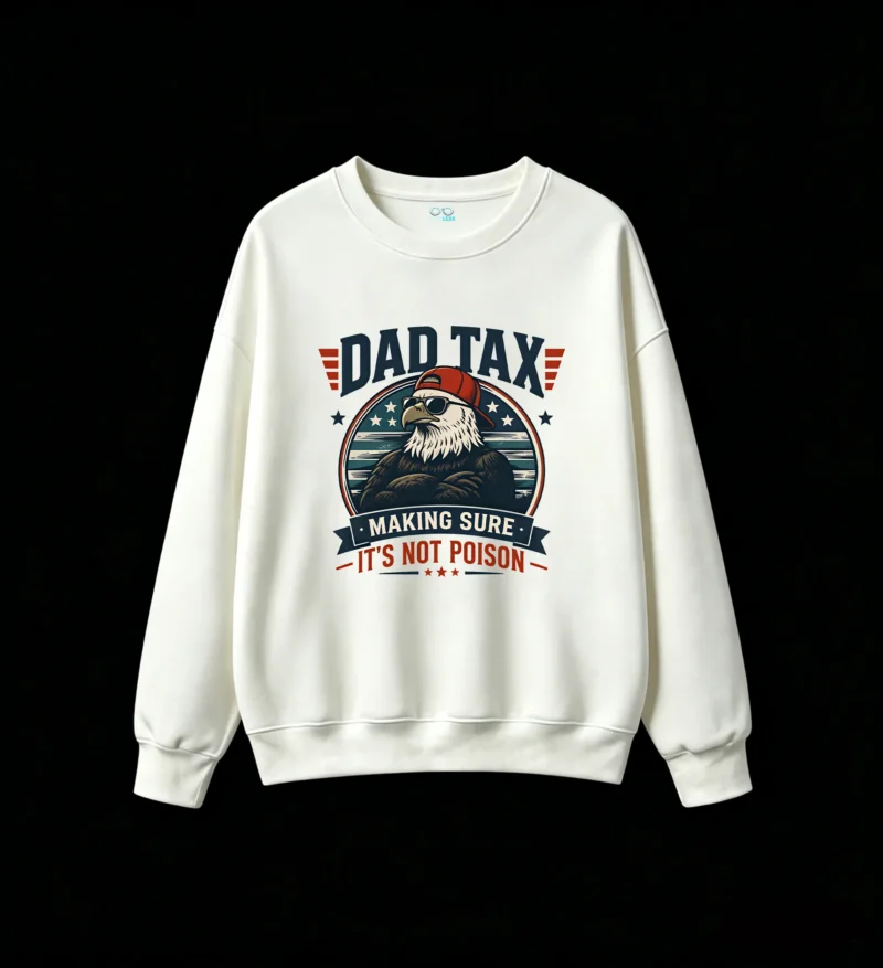 白卫正 Dad Tax Making Sure It's Not Poison Retro Patriotic Bald Eagle Graphic Hoodie