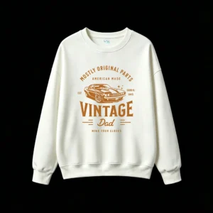 Vintage Dad Mostly Original Parts American Made Muscle Car Graphic Hoodie