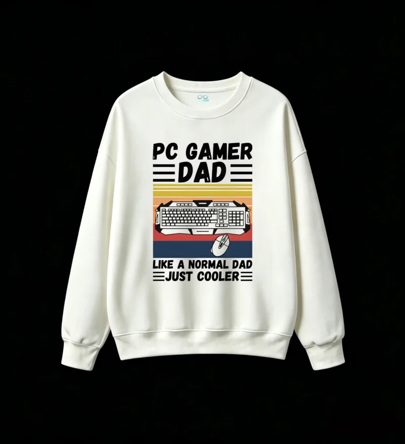 白卫正 PC Gamer Dad Retro Synthwave Vaporwave 80s Style Aesthetic Graphic Print Unisex Hoodie