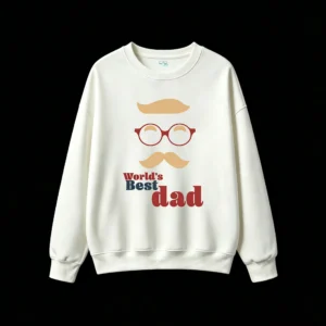 World's Best Dad Mustache Glasses Graphic Hoodie - Retro Vintage Father's Day Sweatshirt