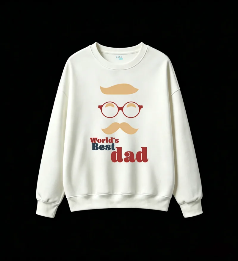 World's Best Dad Mustache Glasses Graphic Hoodie - Retro Vintage Father's Day Sweatshirt