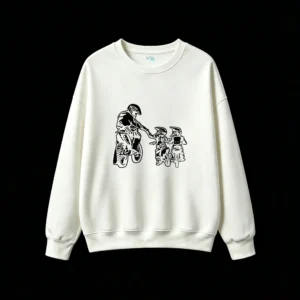TOMGIANT Motocross Handshake Family Bonding High Contrast Black and White Sketch Art Hoodie