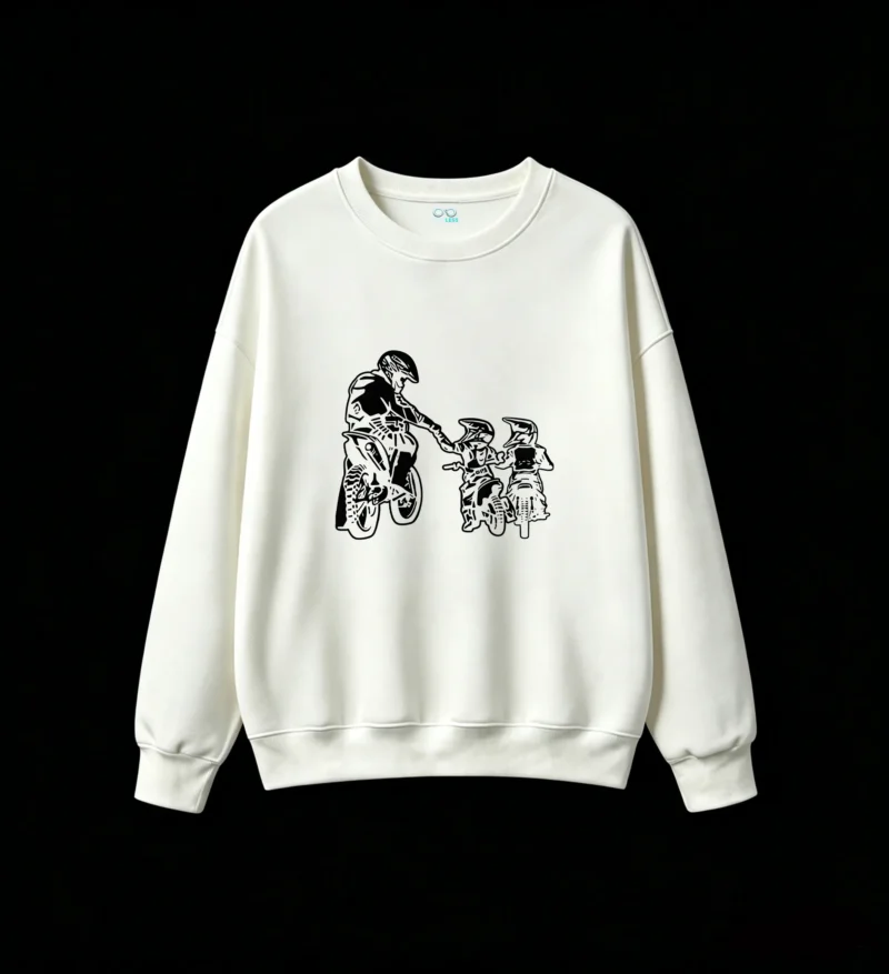 白卫正 TOMGIANT Motocross Handshake Family Bonding High Contrast Black and White Sketch Art Hoodie