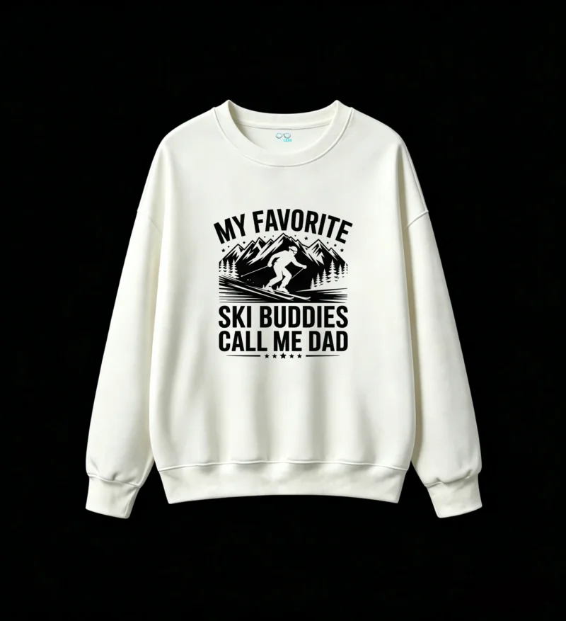 白卫正 Ski Buddies Call Me Dad Skier Mountain Retro Graphic Hoodie