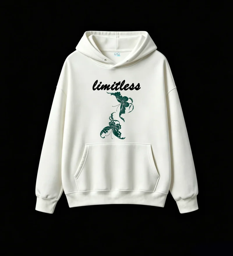 白卫正 Art Nouveau Floral Teal Lily Hoodie