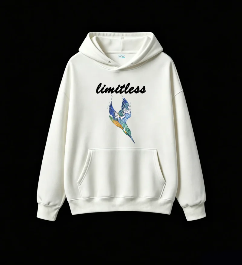 Ocean Wave Kingfisher Bird Art Hoodie