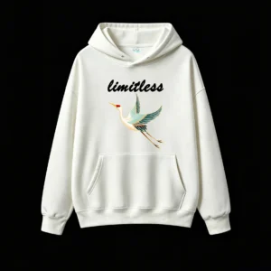 白卫正 Stylized Flying Crane Art Hoodie