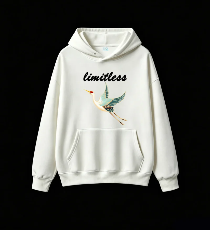 白卫正 Stylized Flying Crane Art Hoodie