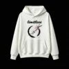 白卫正 Minimalist Artistic Sakura Branch and Blue Brushstroke Circle Hoodie