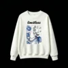 白卫正 Magical Starry Night White Horse with Blue Peonies and Butterflies - Unisex Heavyweight Cotton Hoodie