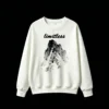 白卫正 Abstract Charcoal Mountain Silhouette Hooded Figure Art Print - Cool Tone Ink Wash Graphic Design Sweatshirt