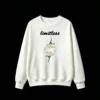 白卫正 Stylized Golden Ring and Winged Pinwheel Abstract Art - Modern Black Background Crewneck Sweatshirt