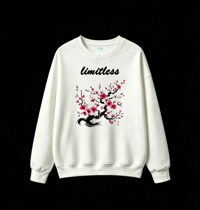 白卫正 Ethereal Pink Cherry Blossom Print Hoodie