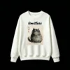 白卫正 Chubby Black Cat Ink Wash Art Unisex Hoodie