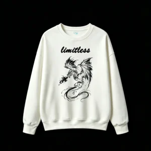 白卫正 Fantasy Dragon High Contrast Black and White Illustration - Men's Oversized Graphic Hoodie