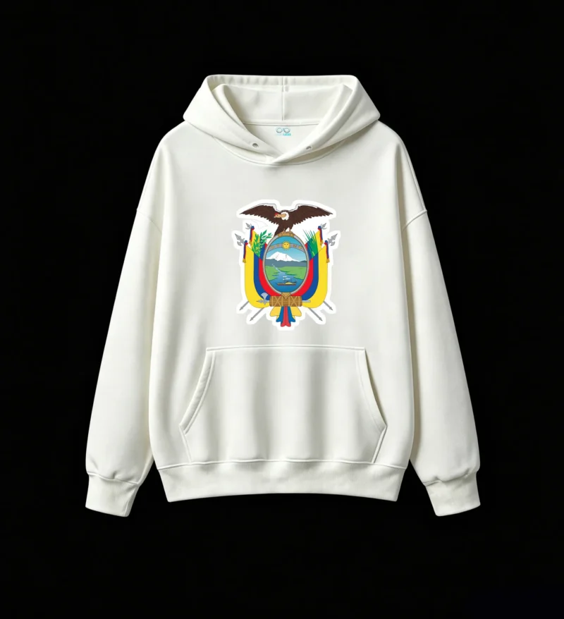 白卫正 Vibrant Condor Shield and Mountain Design, Soft Cotton Blend Pullover Sweatshirt , Unisex Streetwear for Travelers, History Enthusiasts, and Latin American Pride Events