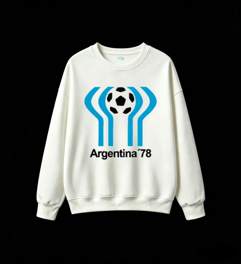 1978 FIFA World Cup Argentina Official Logo Vintage Retro Soccer Ball Design Unisex Oversized Hoodie