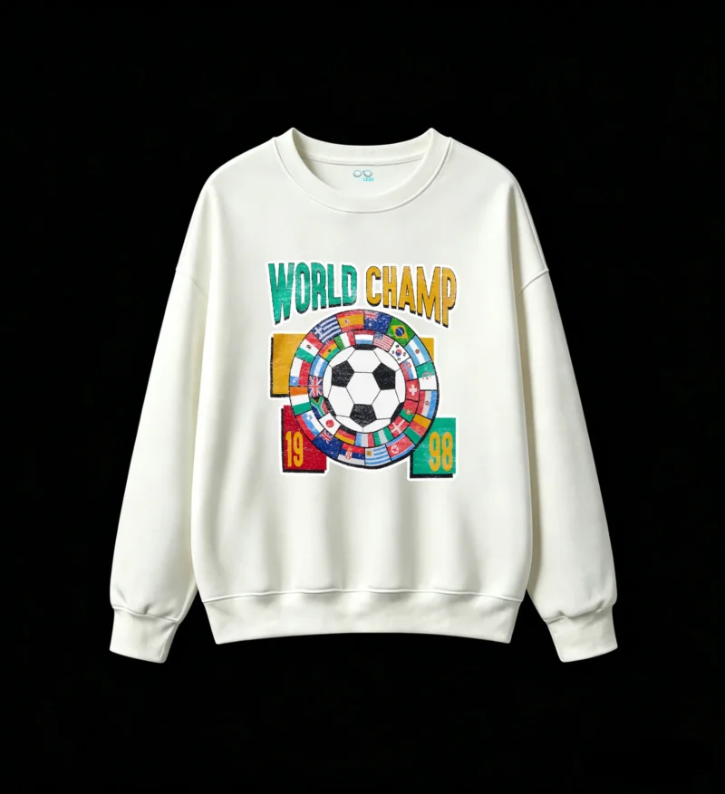 1998 FIFA World Cup France Vintage Distressed "World Champ" Graphic Sweatshirt