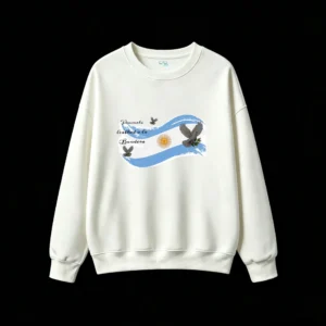 Argentina Flag with Sun of May and Peace Doves Hymn to the Flag Graphic Hoodie