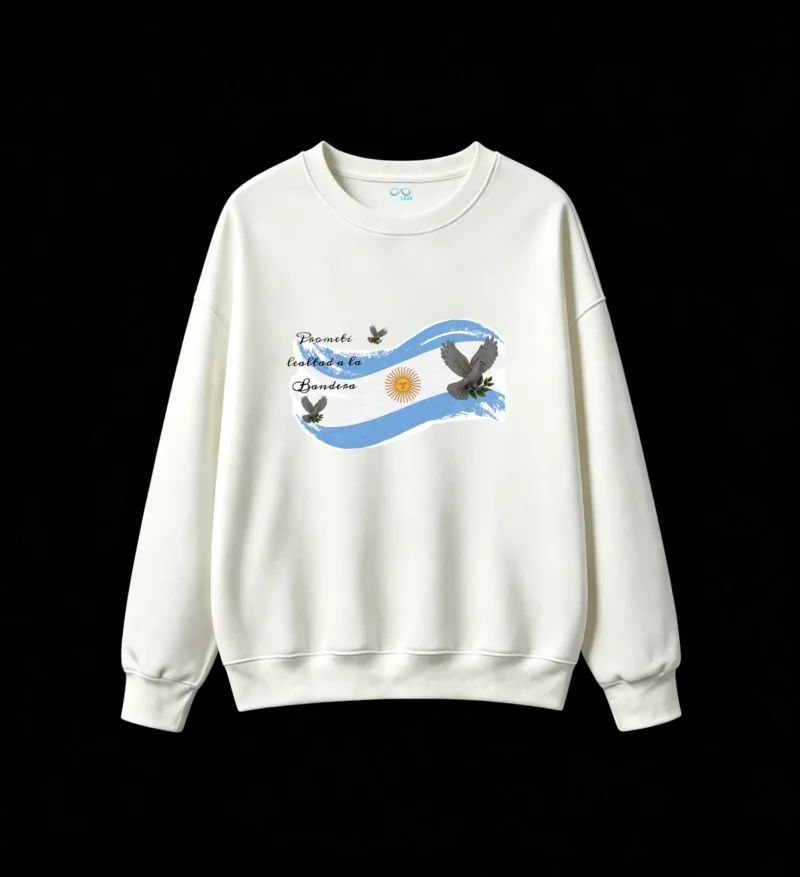 Argentina Flag with Sun of May and Peace Doves Hymn to the Flag Graphic Hoodie