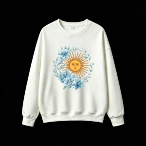 白卫正 Argentina National Emblem Sol de Mayo May Sun Wreath Ceibo Flower Independence Sovereignty Graphic Hoodie