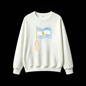 Sun of May Argentine Flag Artistic Hand-Drawn Illustration Unisex Hoodie