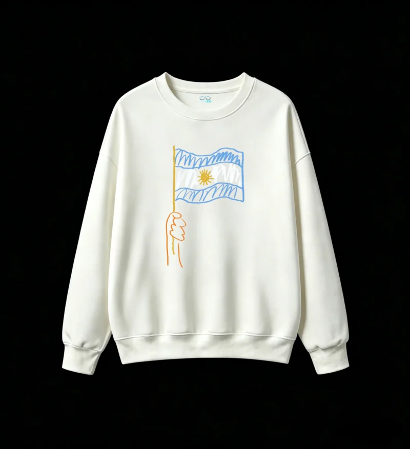 Sun of May Argentine Flag Artistic Hand-Drawn Illustration Unisex Hoodie