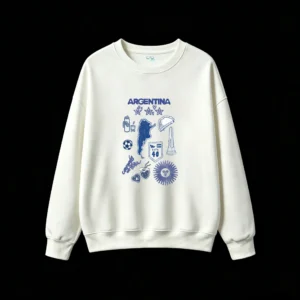 Argentina Map Gaucho Hat Obelisco 40th Anniversary Blue Monochrome Graphic Hoodie