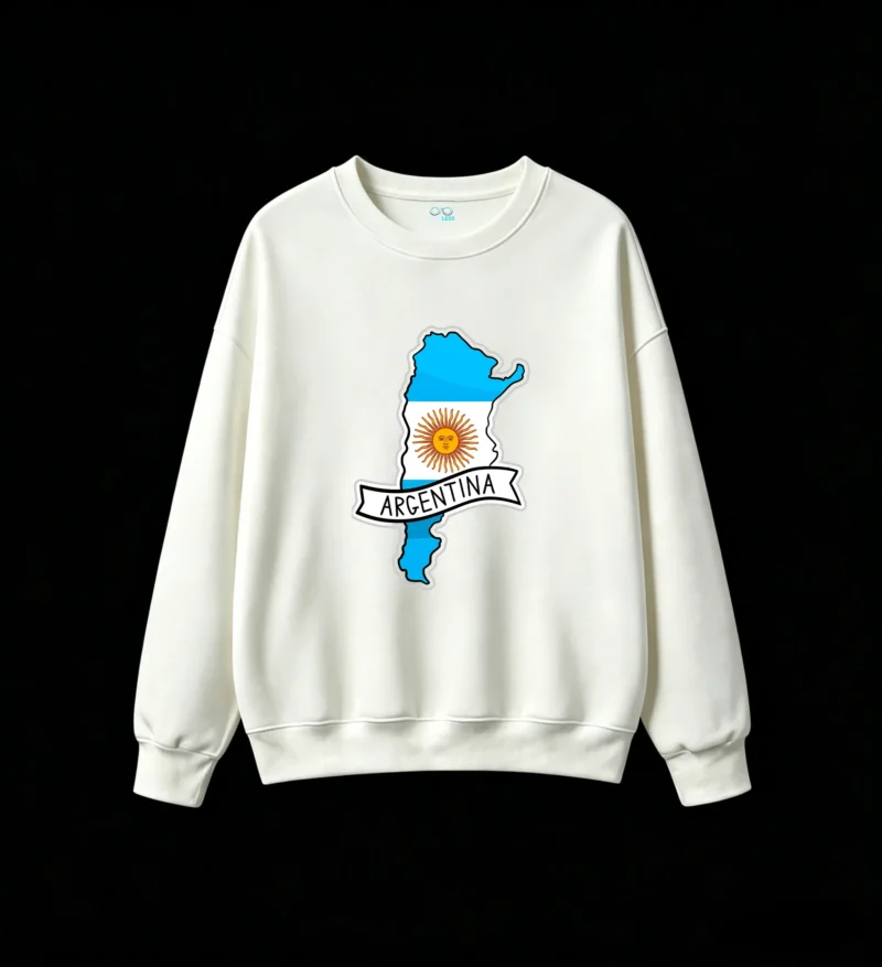 Argentina Map Flag Sticker Design Unisex Hoodie