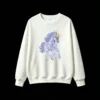 Run Free Chasing Dreams Ethereal Blue Ghost Horse Galloping Starburst Art Unisex Oversized Hoodie
