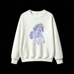 白卫正 Run Free Chasing Dreams Ethereal Blue Ghost Horse Galloping Starburst Art Unisex Oversized Hoodie