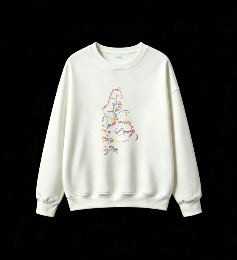 白卫正 Abstract Graffiti Style Vibrant Colors Jagged Lines Dynamic Art Print Hoodie