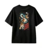 Thrive Under Duress Orange Tabby Cat vs Teal Snake Cosmic Starry Night Graphic Tee