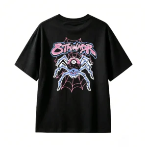 黑t Funny Back Print T-Shirt